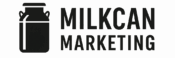 Milkcan Marketing logo featuring a milk can icon and the brand name, representing the marketing agency's identity and services.