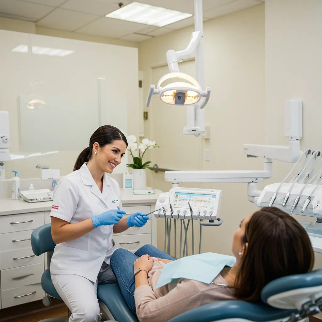 Dental clinic scene with a dentist and patient, emphasizing trust and engagement in healthcare content