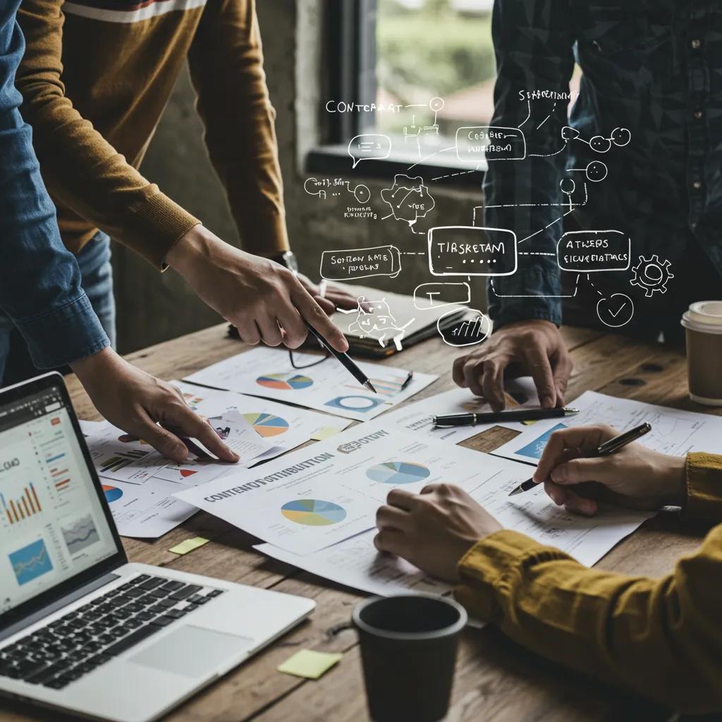 Digital marketing team collaborating on content distribution strategy, highlighting the importance of effective outreach