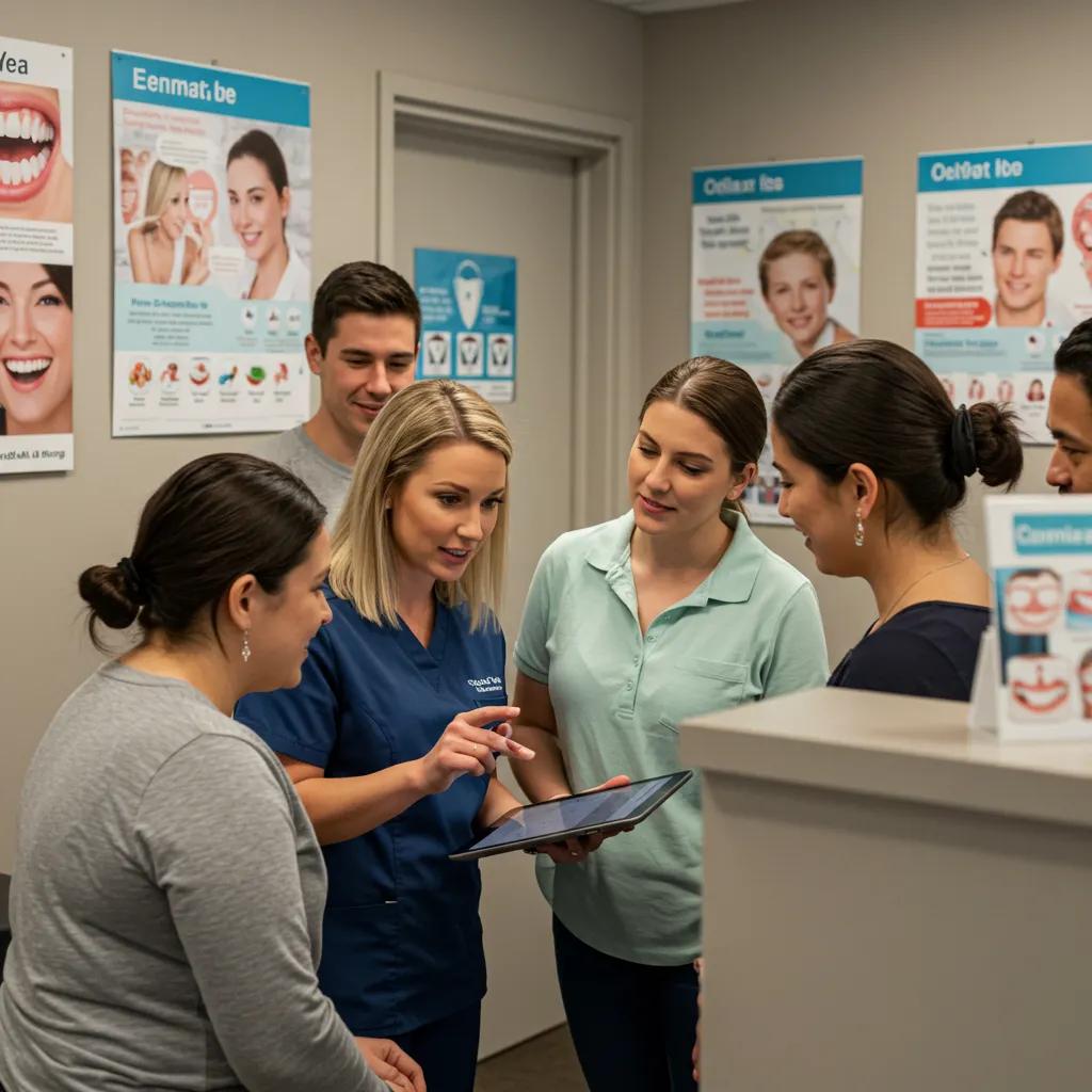 Diverse patients engaging with a healthcare provider in a friendly clinic setting