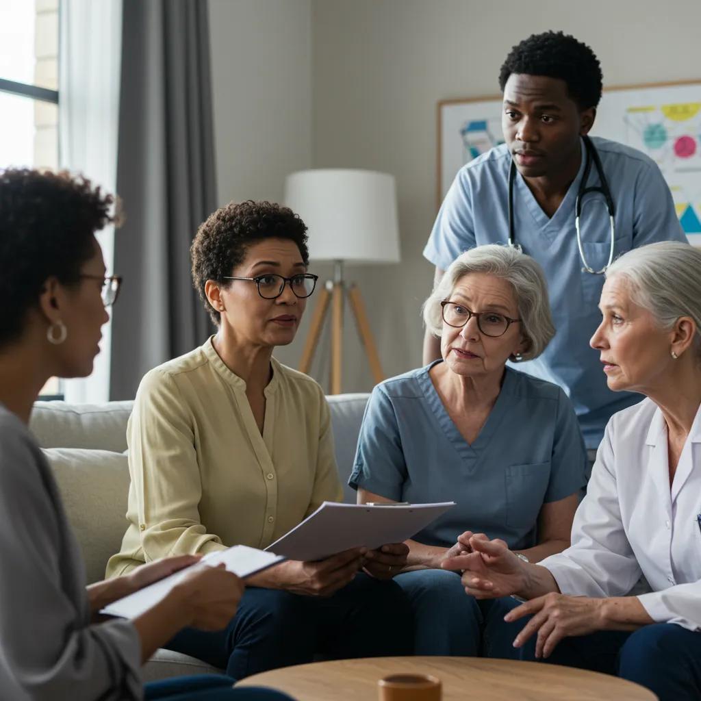 Group of patients discussing healthcare needs, emphasizing the importance of audience understanding in content strategy