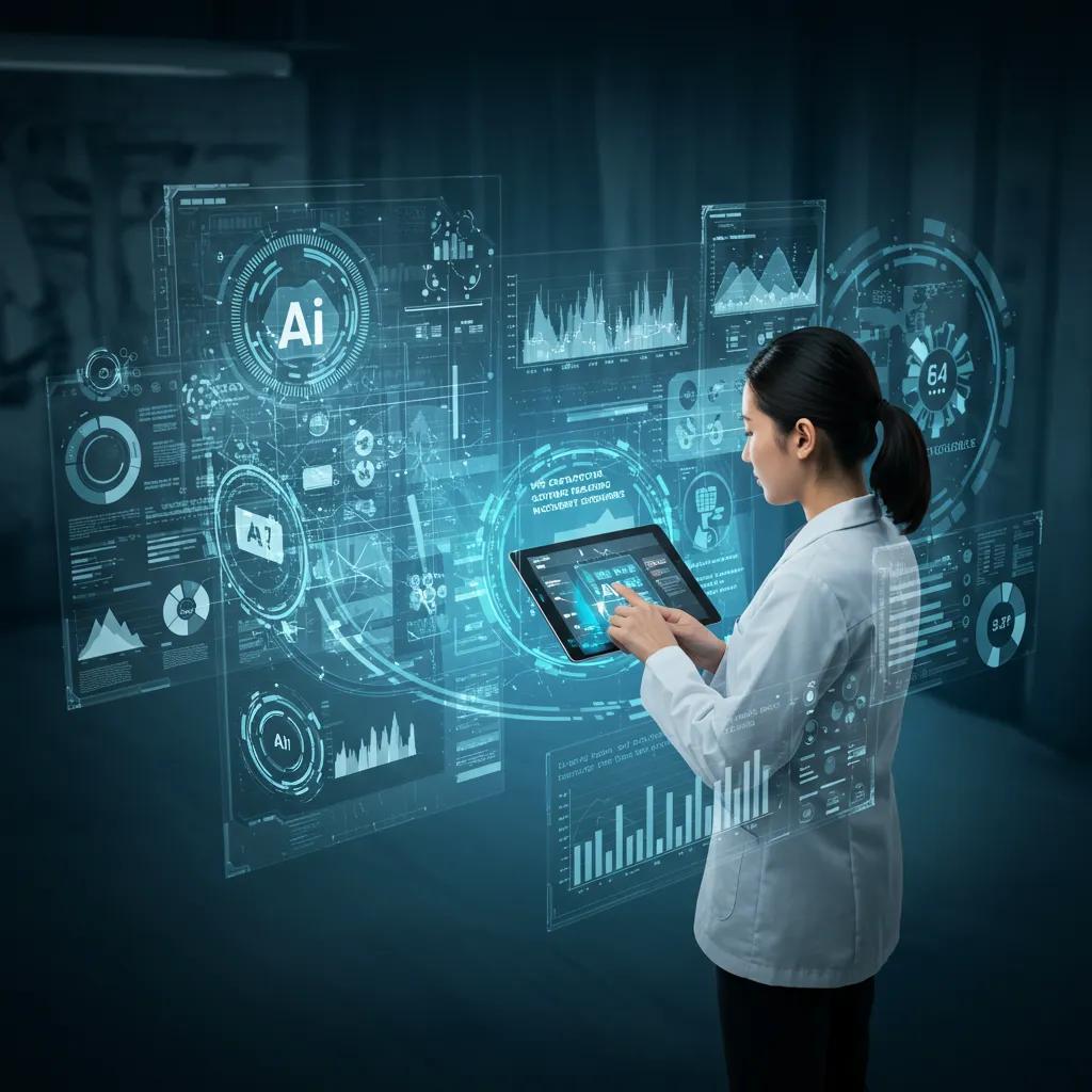 Master Your Content Calendar for Effective Marketing Strategy Healthcare marketer utilizing AI tools for content strategy and analytics