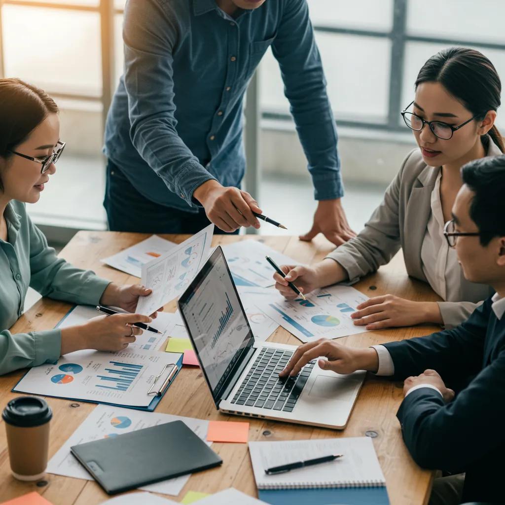 Effective Strategies for Measuring the ROI of Your Content Marketing Efforts Healthcare marketing team discussing content marketing ROI strategies