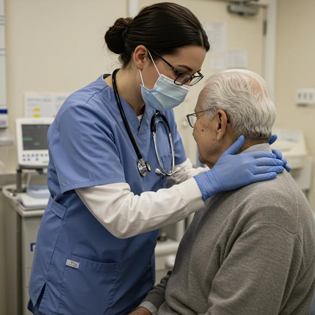 Healthcare professional comforting a patient, showcasing the importance of emotional connection in healthcare content
