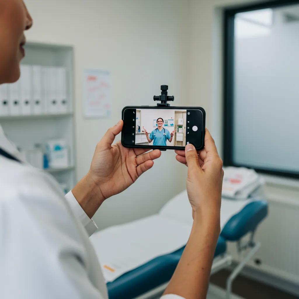 Small healthcare practice with a healthcare professional and patient interaction