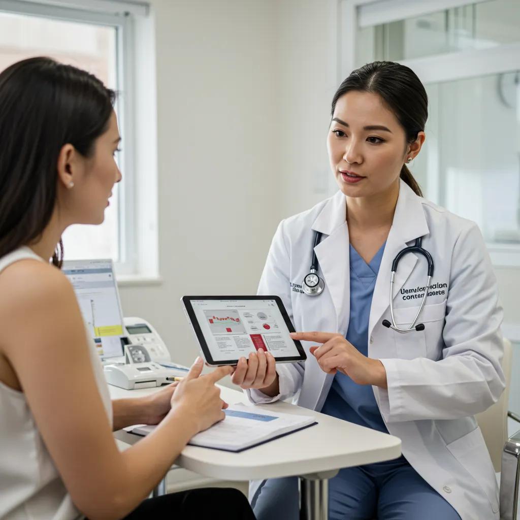 Dental clinic interaction between a dentist and patient, emphasizing trust and professionalism