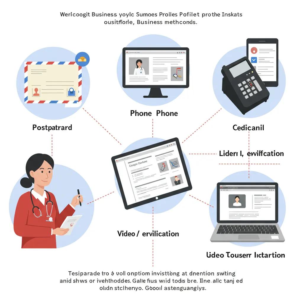 Visual representation of Google Business Profile verification methods for healthcare clinics