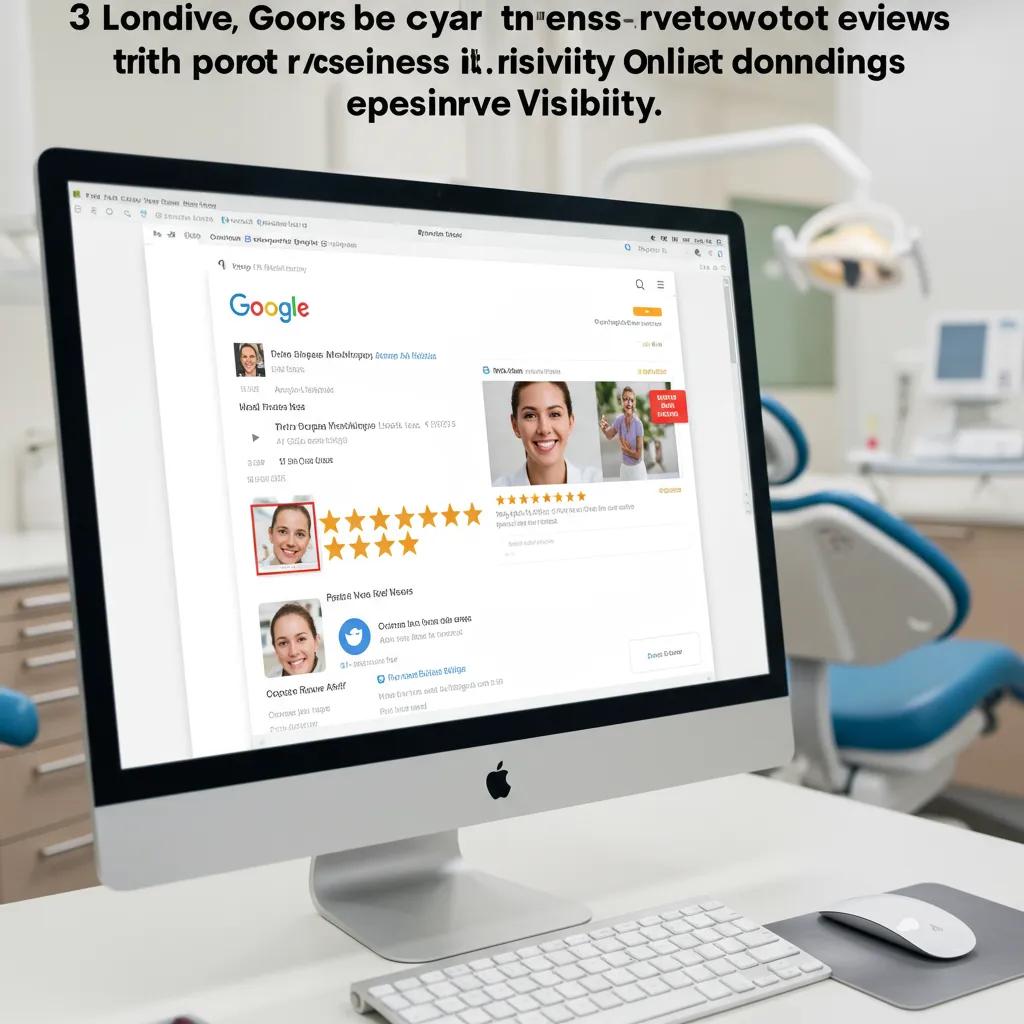 Google Business Profile displaying patient reviews and star ratings in a dental office