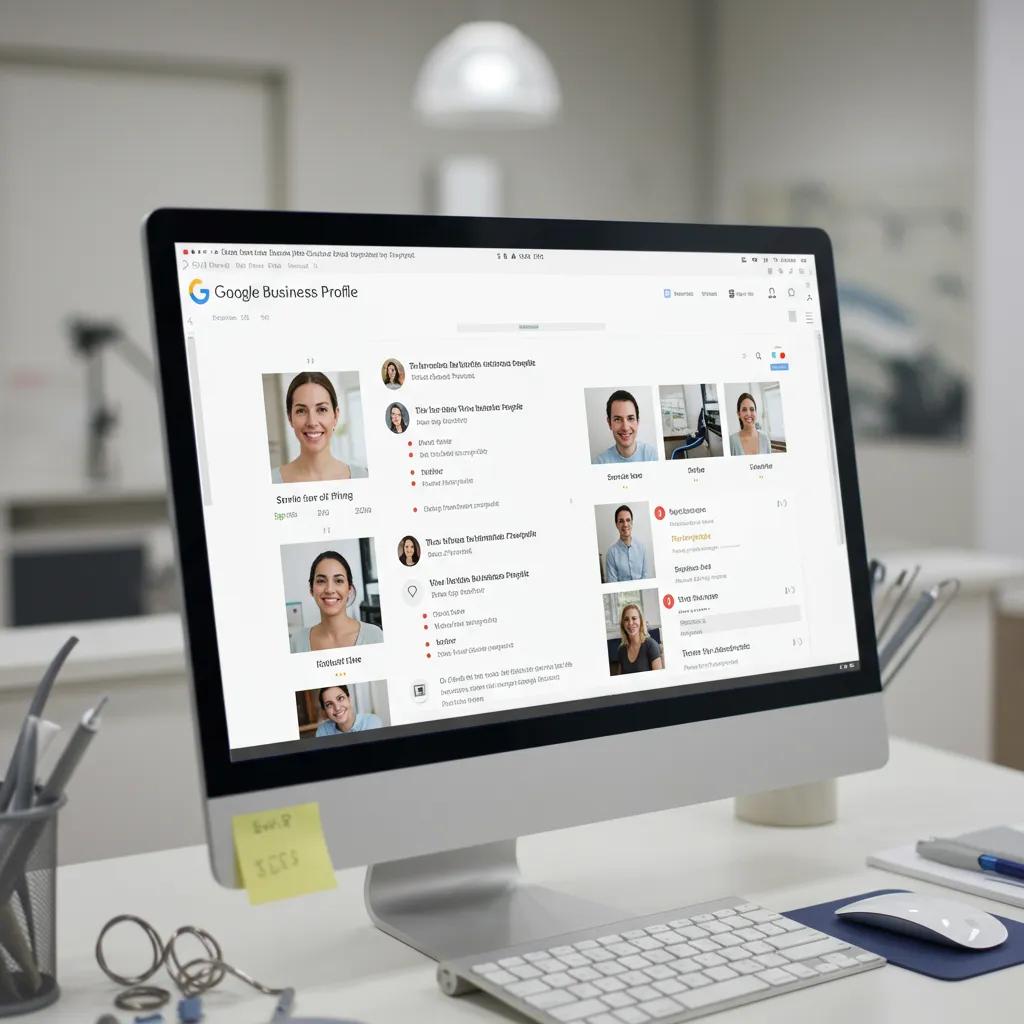 Optimized Google Business Profile for a dental practice, showcasing services and reviews