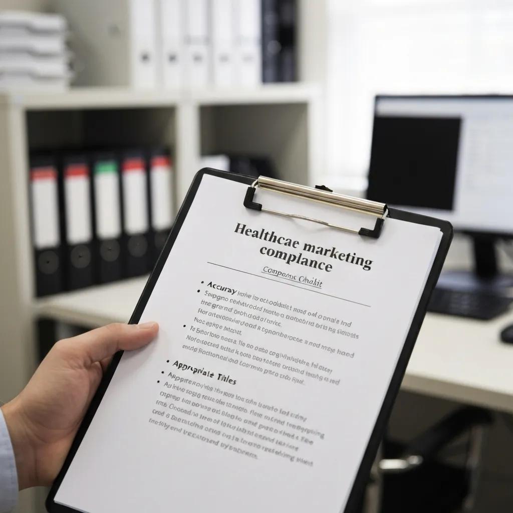 AHPRA advertising checklist on a clipboard