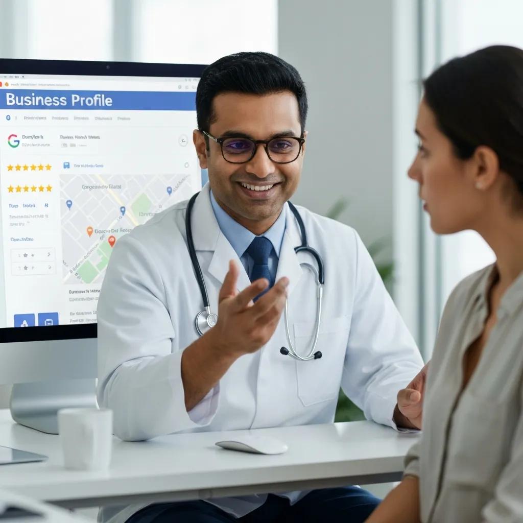 Clinic staff working on local SEO tasks for better visibility