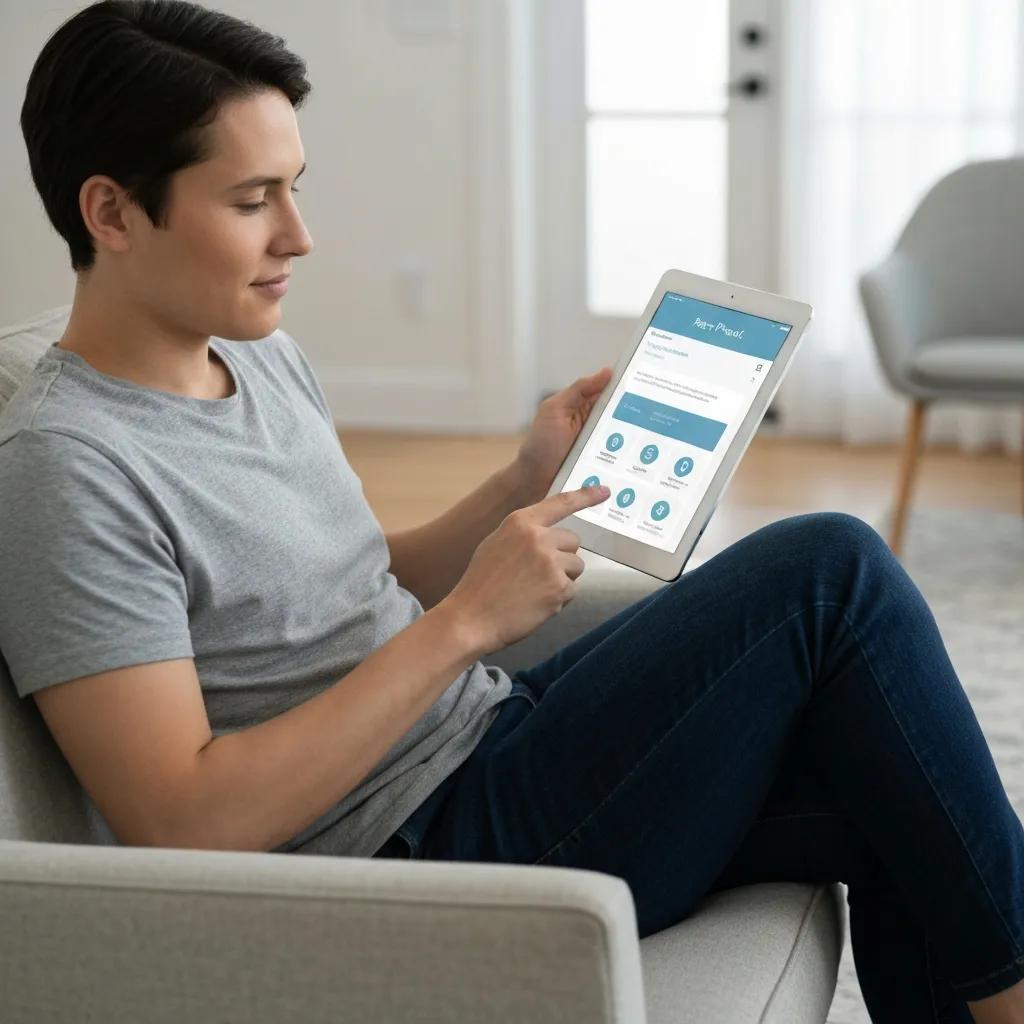 Person using a tablet to access a patient portal&mdash;simple, secure and user-friendly