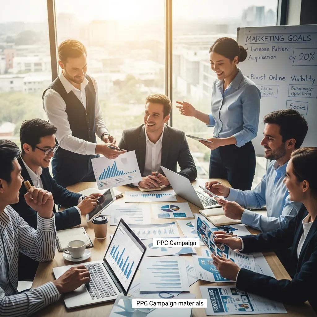 Melbourne Dental Clinics: Maximise Reach with Google Ads Dental marketing team collaborating on PPC strategies