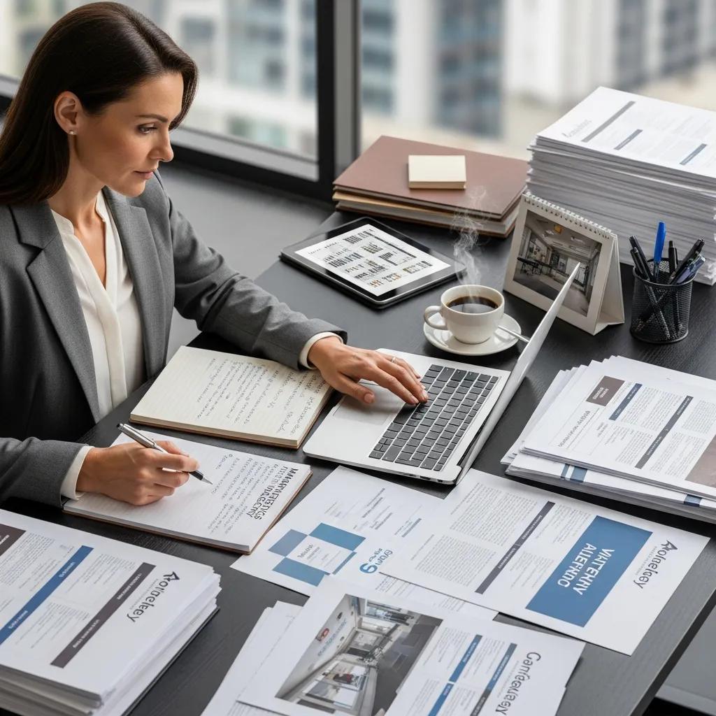 How to Choose a Marketing Agency for Your Business Healthcare business owner reviewing marketing agency proposals on a desk