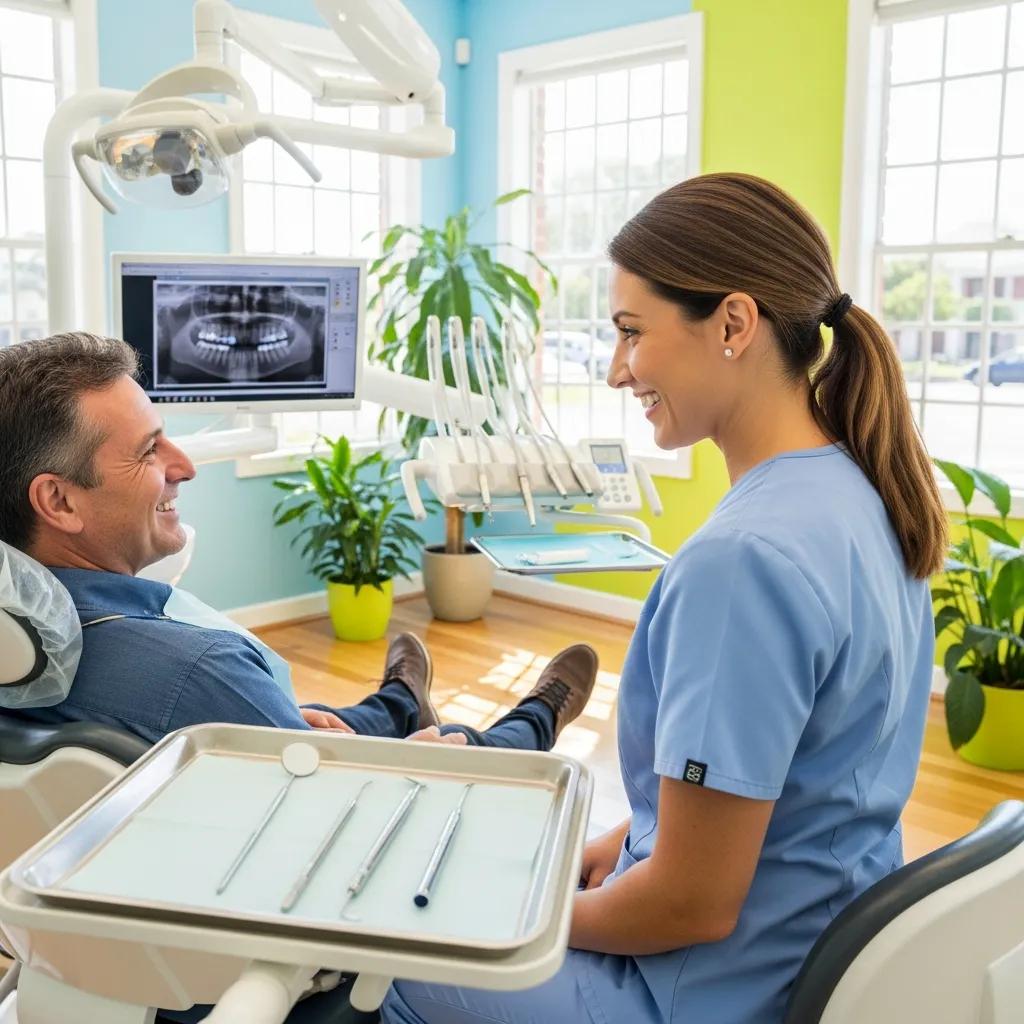 South Australia Dental SEO: Connect with Local Patients Modern dental clinic in Adelaide with a dentist and patient interaction