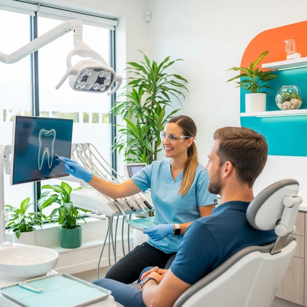 Modern dental clinic in Perth with a dentist and patient interaction