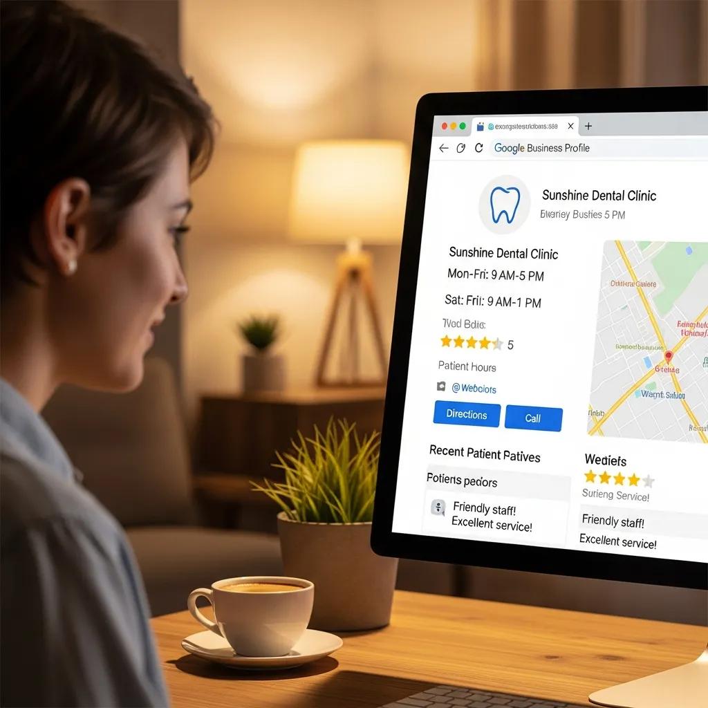 Local SEO for Dental Clinics in Bondi, Sydney Optimized Google Business Profile for a dental clinic, showcasing key elements for local SEO