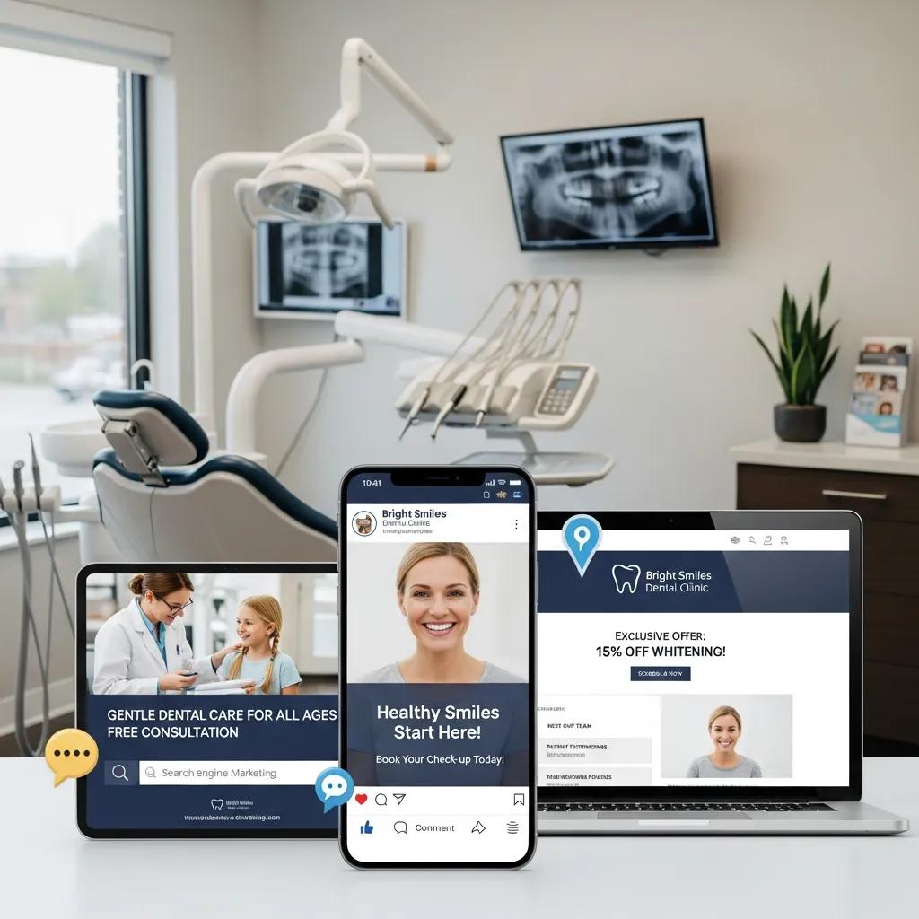 Local SEO for Dental Clinics in Bondi, Sydney Visual representation of integrated marketing strategies for dental clinics, enhancing patient acquisition