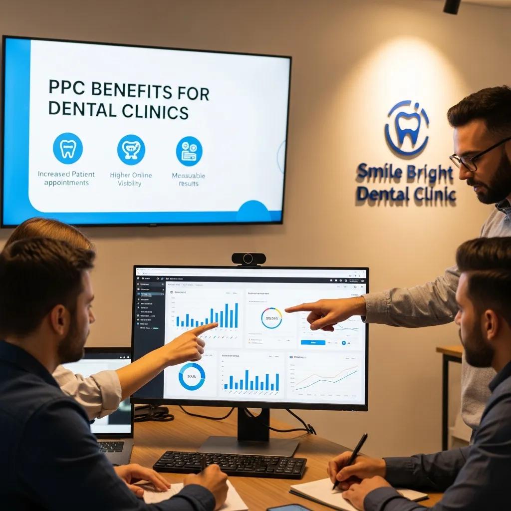 Targeted Google Ads for New South Wales Dental Practices Dental marketing team analyzing PPC campaign data, showcasing the benefits of targeted advertising