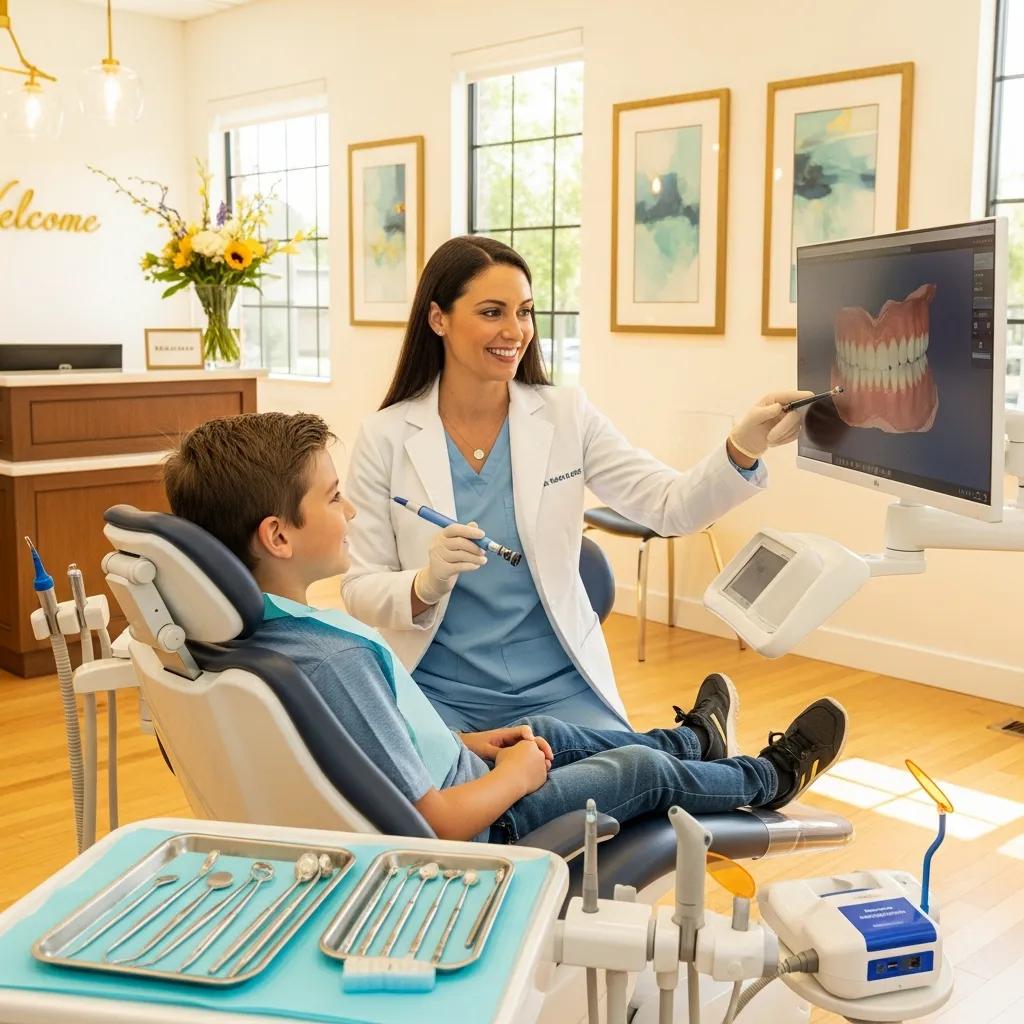 Dental practice with a dentist and patient, highlighting modern dental care and patient interaction